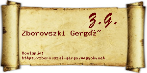 Zborovszki Gergő névjegykártya